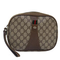 GUCCI GG Supreme Web Sherry Line Clutch Bag PVC Beige Red 89 01 034 ti2044