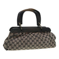 GUCCI GG Canvas Wood Hand Bag Beige 112683 ti2049
