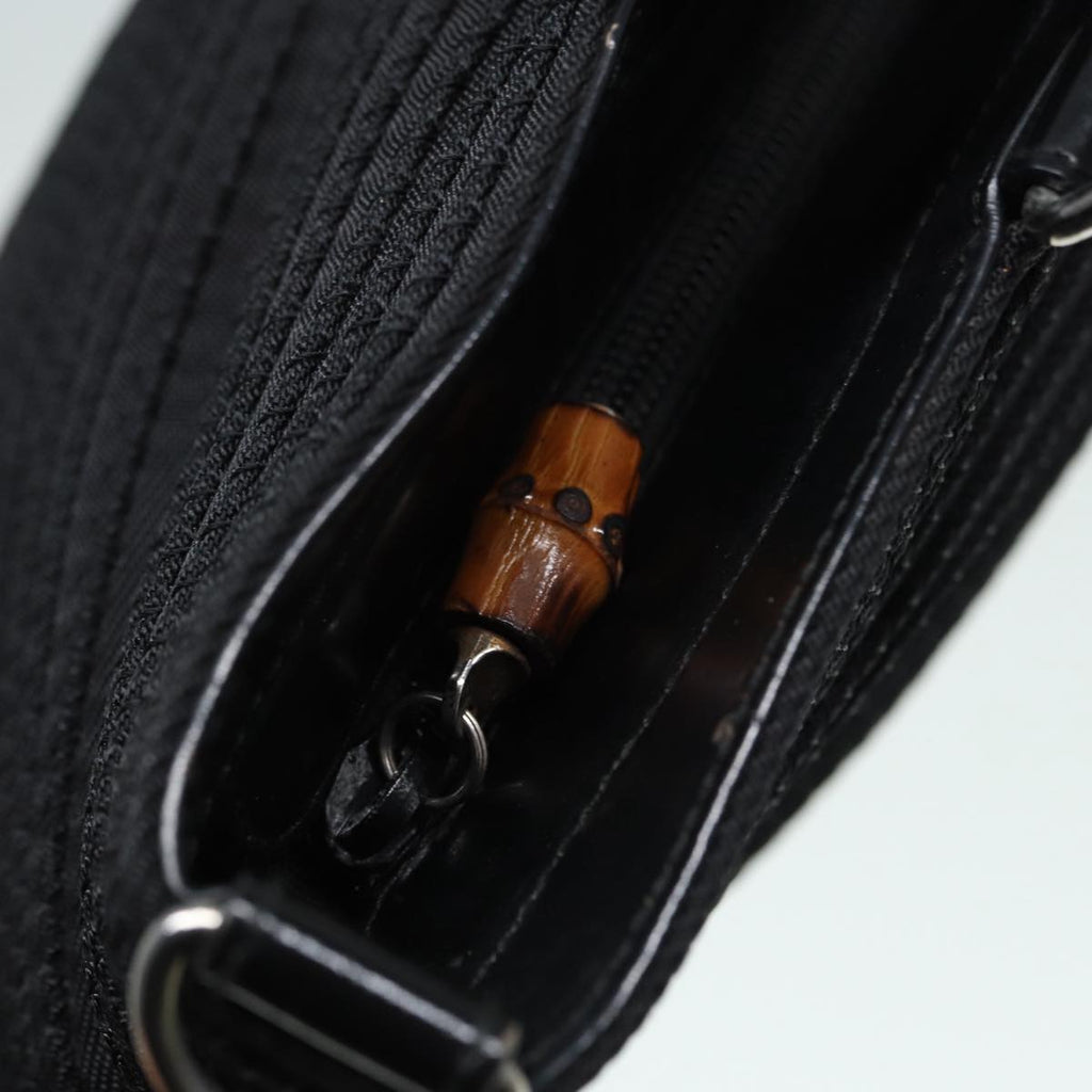 GUCCI Bamboo Shoulder Bag Nylon 2way Black 002 1998 0441 ti2050