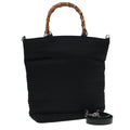 GUCCI Bamboo Shoulder Bag Nylon 2way Black 002 1998 0441 ti2050