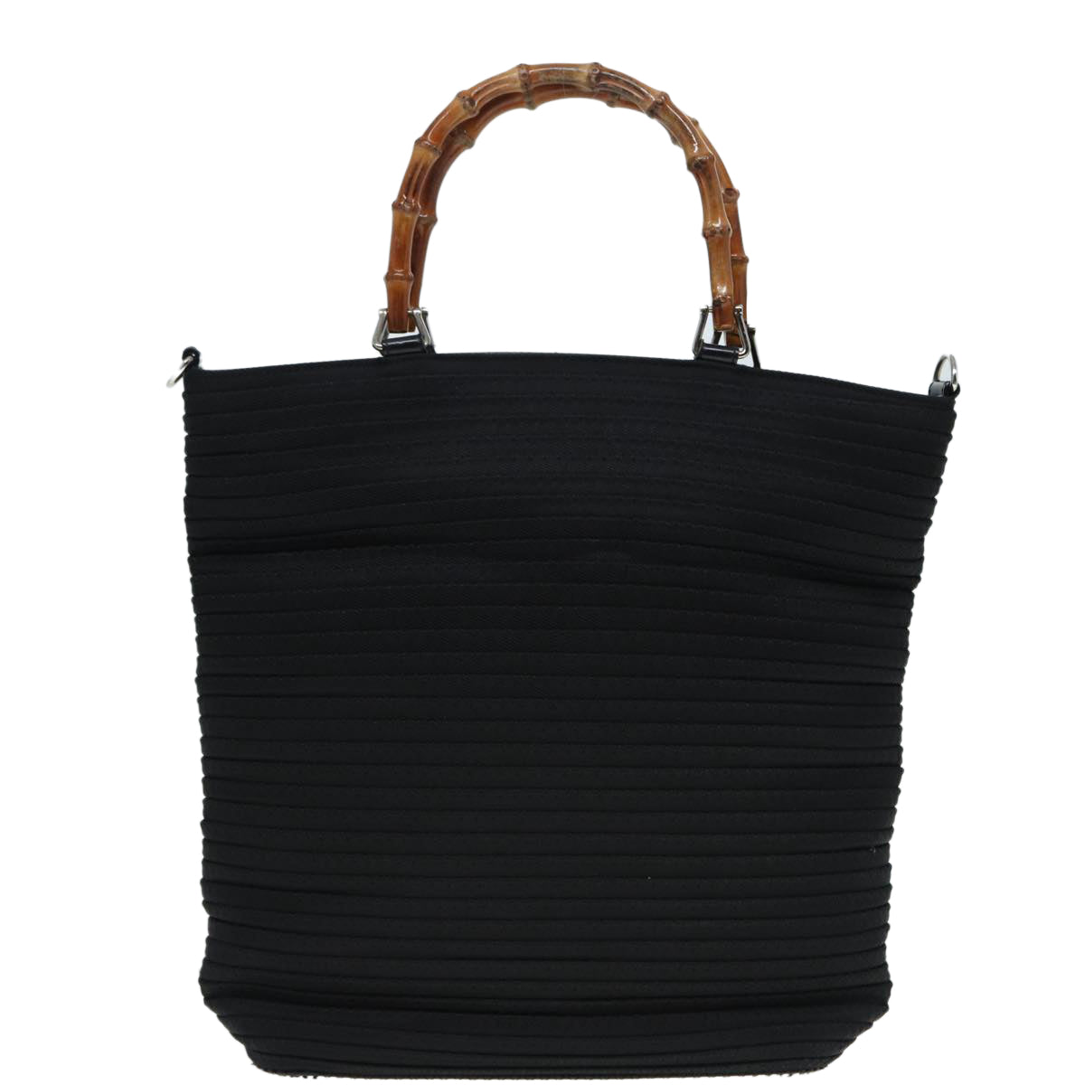 GUCCI Bamboo Shoulder Bag Nylon 2way Black 002 1998 0441 ti2050