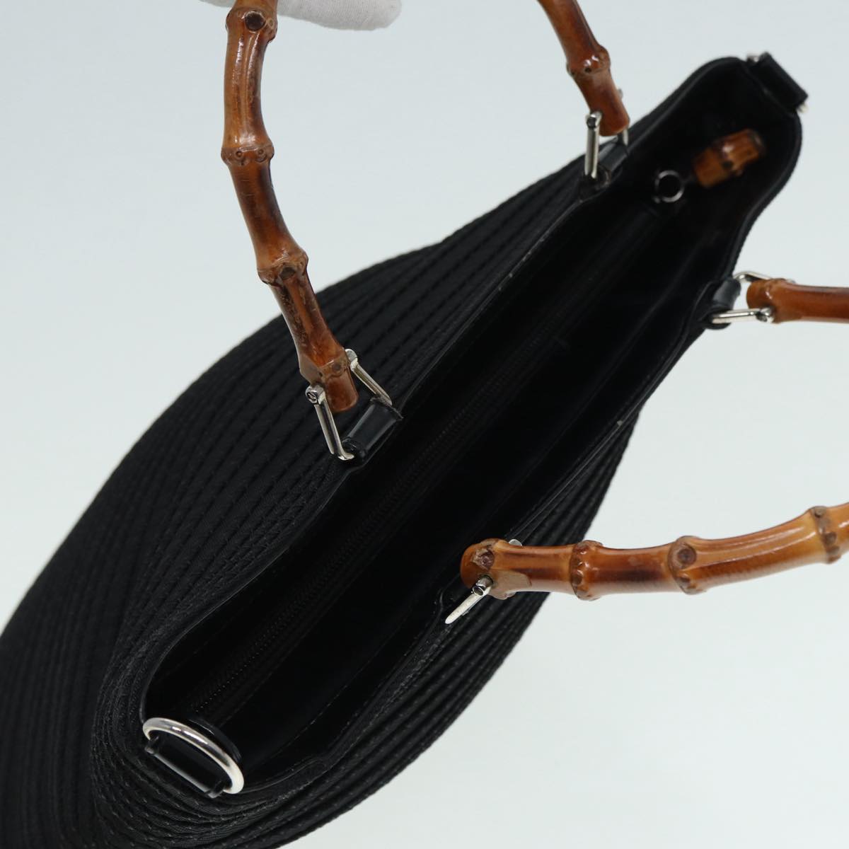GUCCI Bamboo Shoulder Bag Nylon 2way Black 002 1998 0441 ti2050