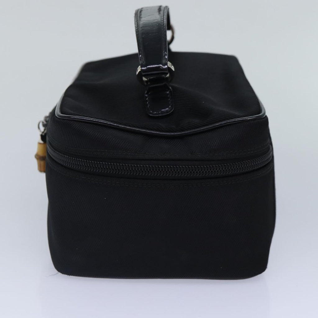 GUCCI Vanity Bamboo Pouch Nylon Black Silver 032 1956 0150 ti2061