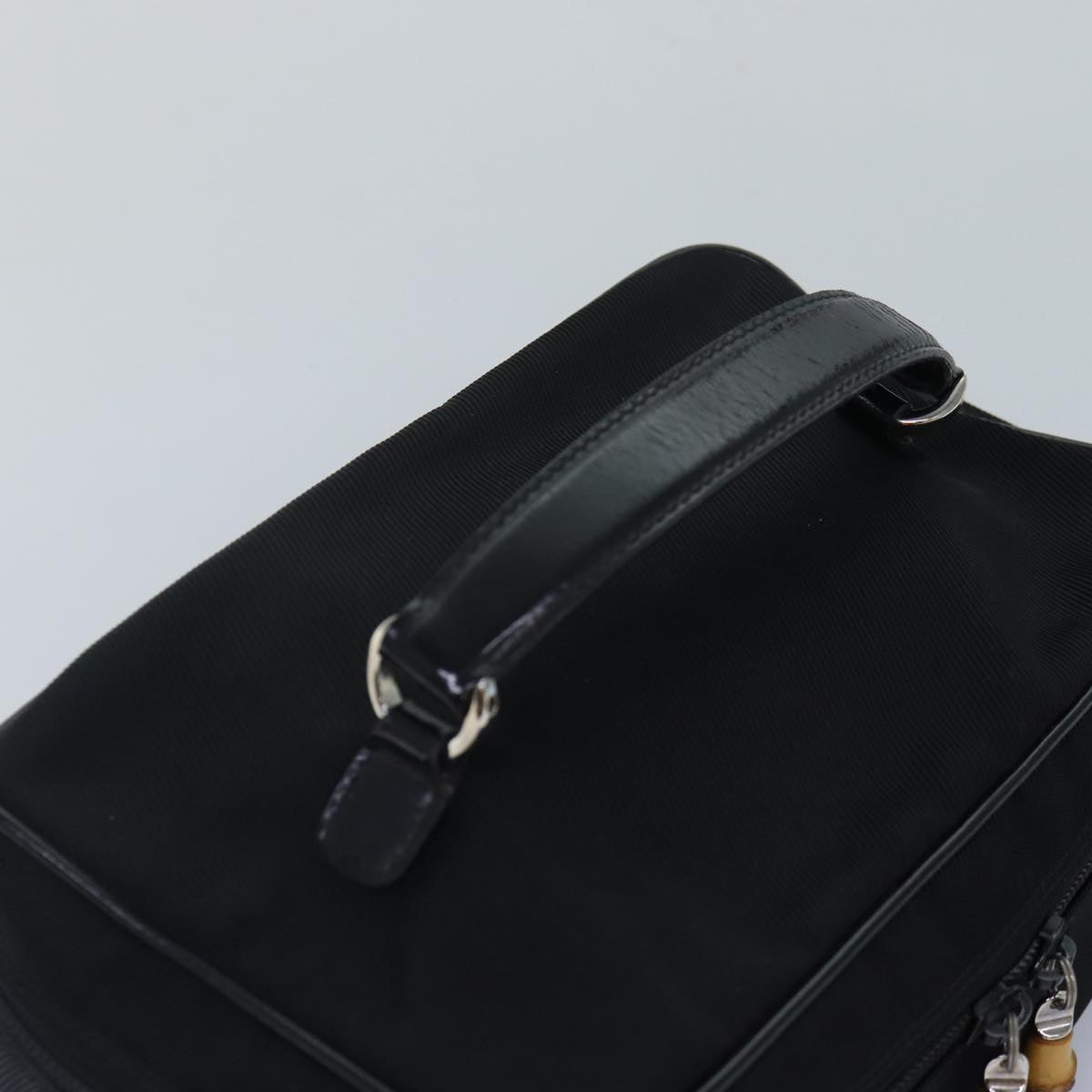 GUCCI Vanity Bamboo Pouch Nylon Black Silver 032 1956 0150 ti2061