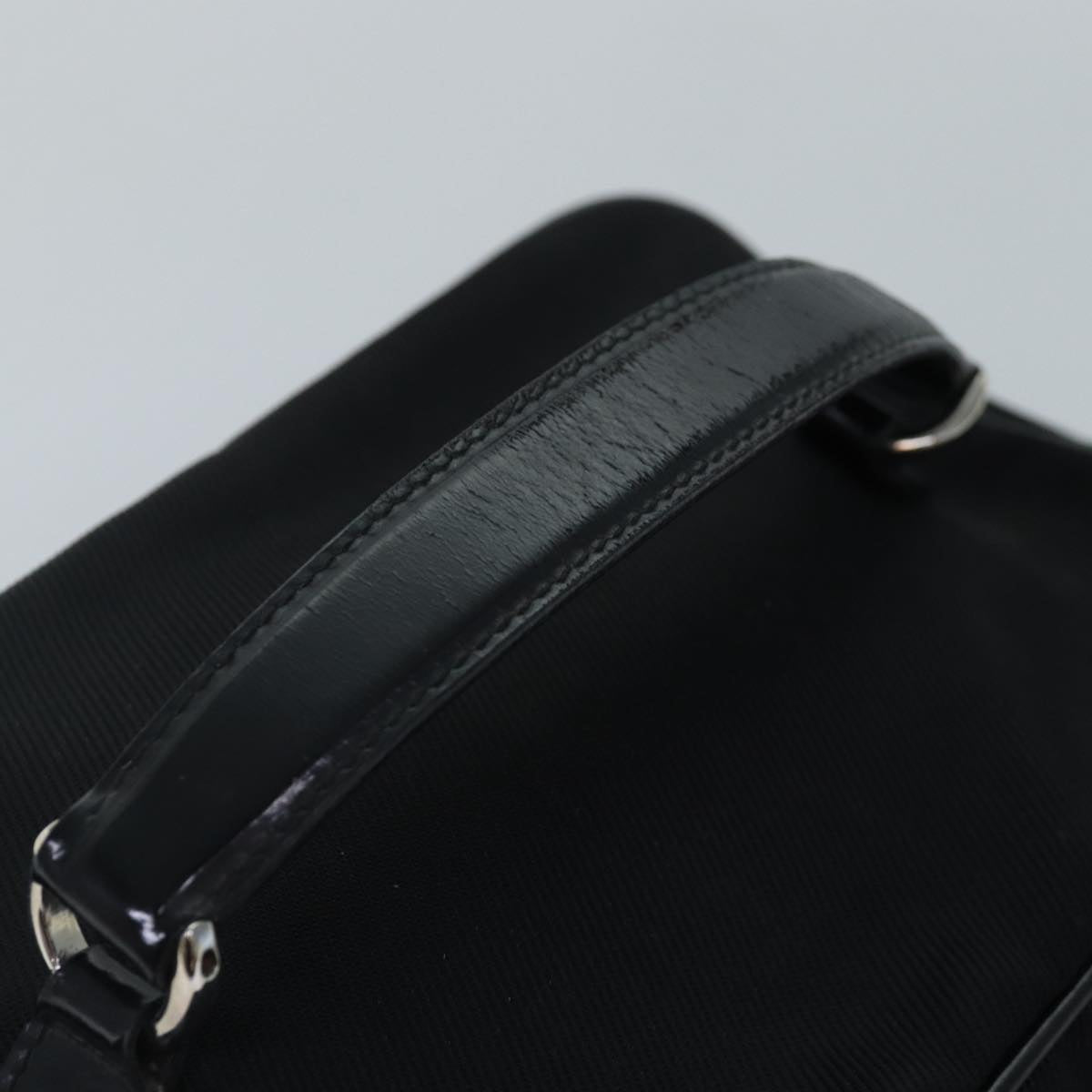 GUCCI Vanity Bamboo Pouch Nylon Black Silver 032 1956 0150 ti2061