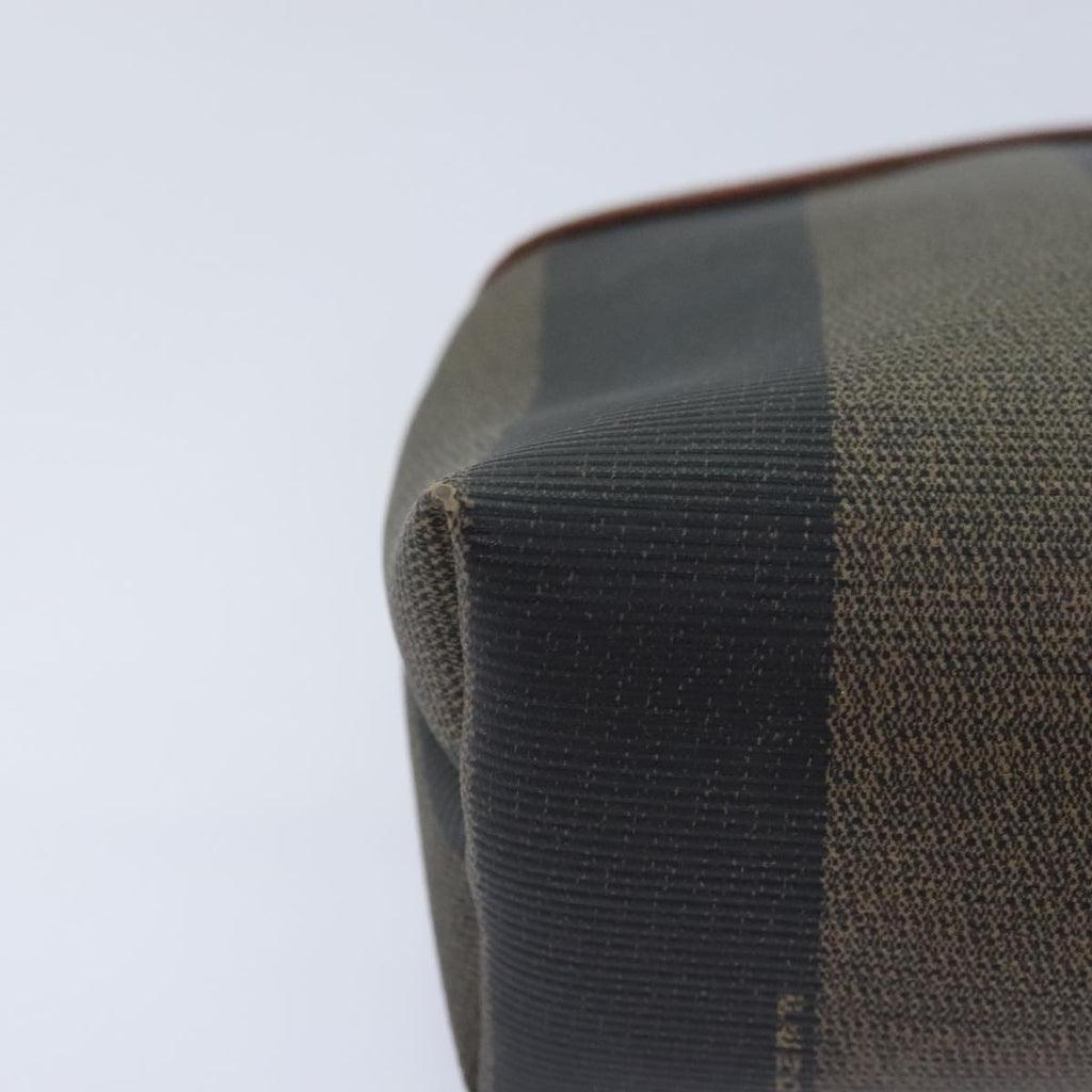 FENDI Pecan Canvas Pouch Black Brown gold ti2082