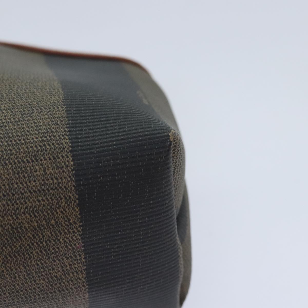 FENDI Pecan Canvas Pouch Black Brown gold ti2082