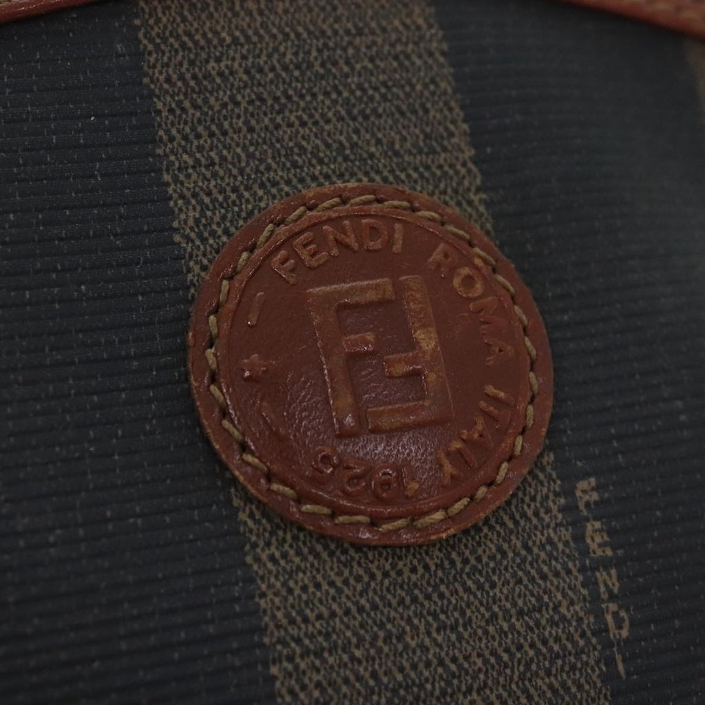 FENDI Pecan Canvas Pouch Black Brown gold ti2082