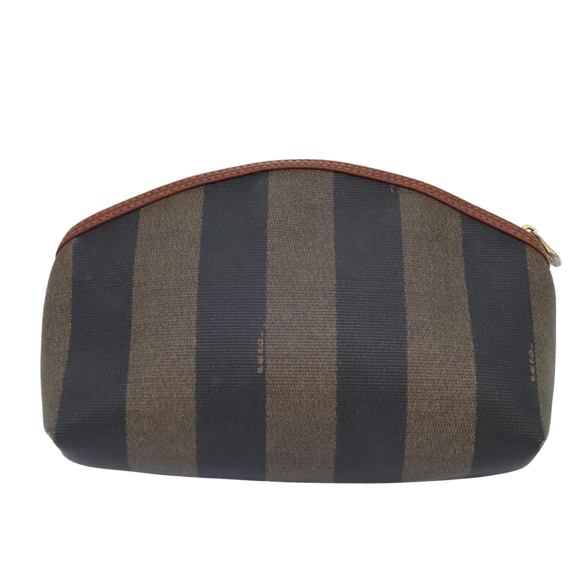FENDI Pecan Canvas Pouch Black Brown gold ti2082