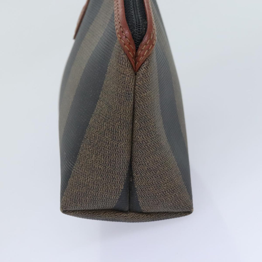 FENDI Pecan Canvas Pouch Black Brown gold ti2082