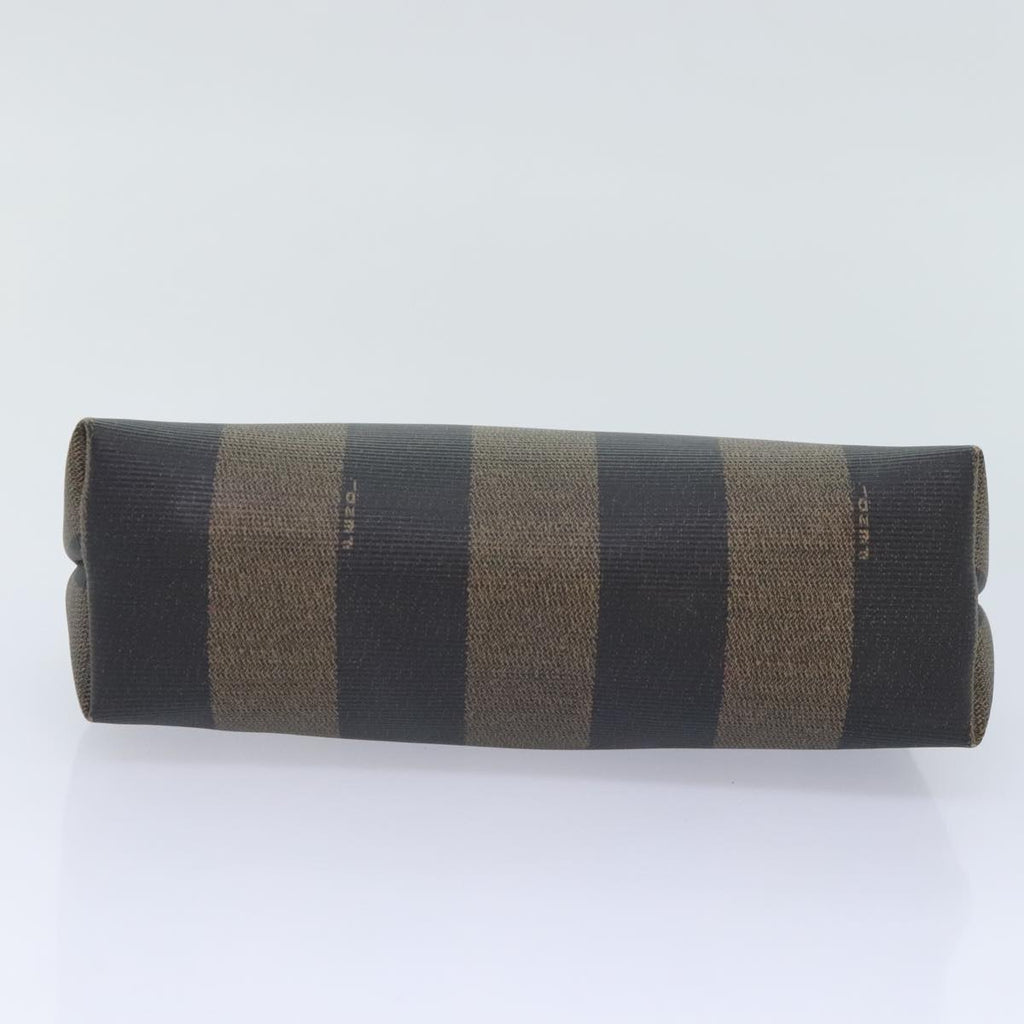 FENDI Pecan Canvas Pouch Black Brown gold ti2082