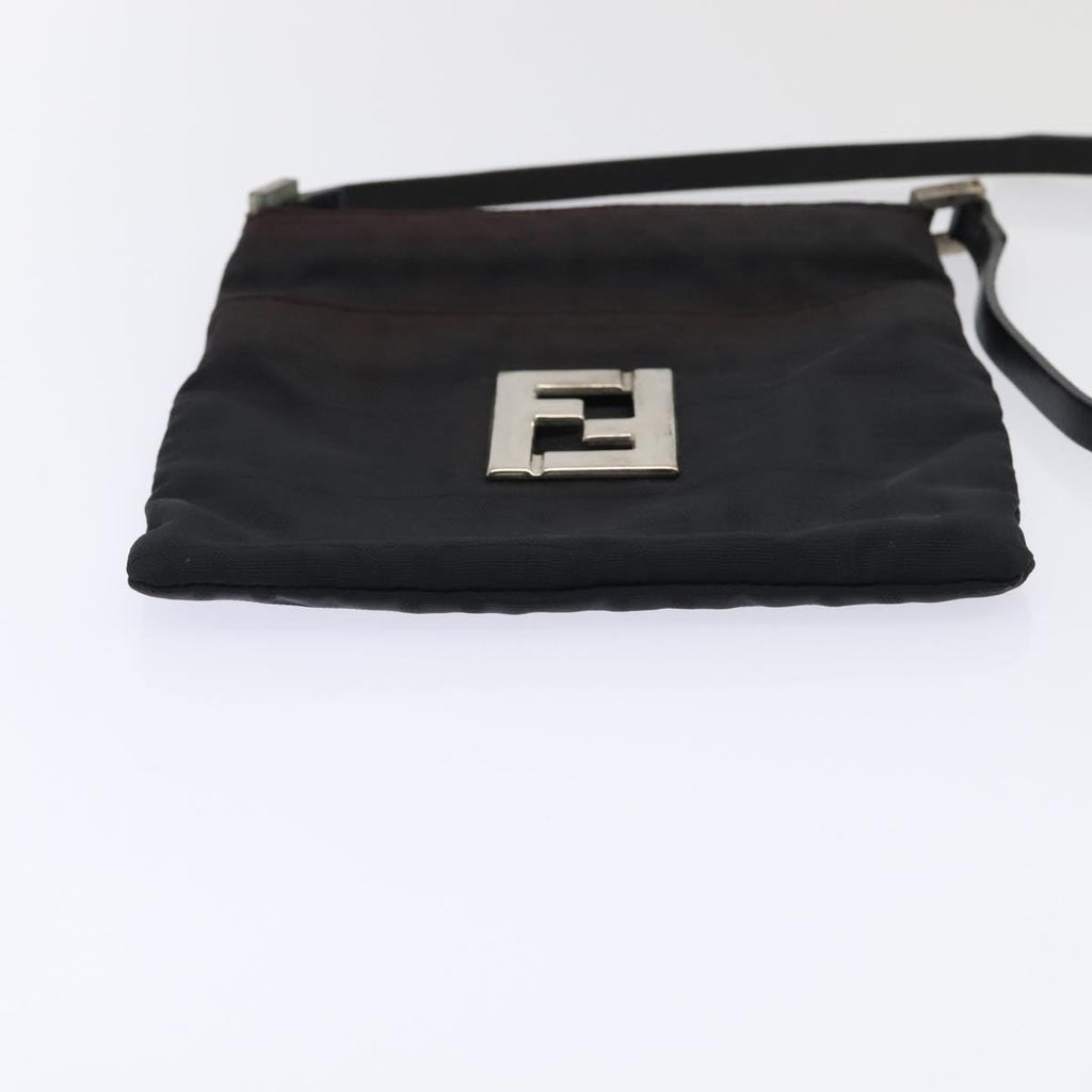 FENDI Zucca Canvas Shoulder Bag Nylon Black ti2102