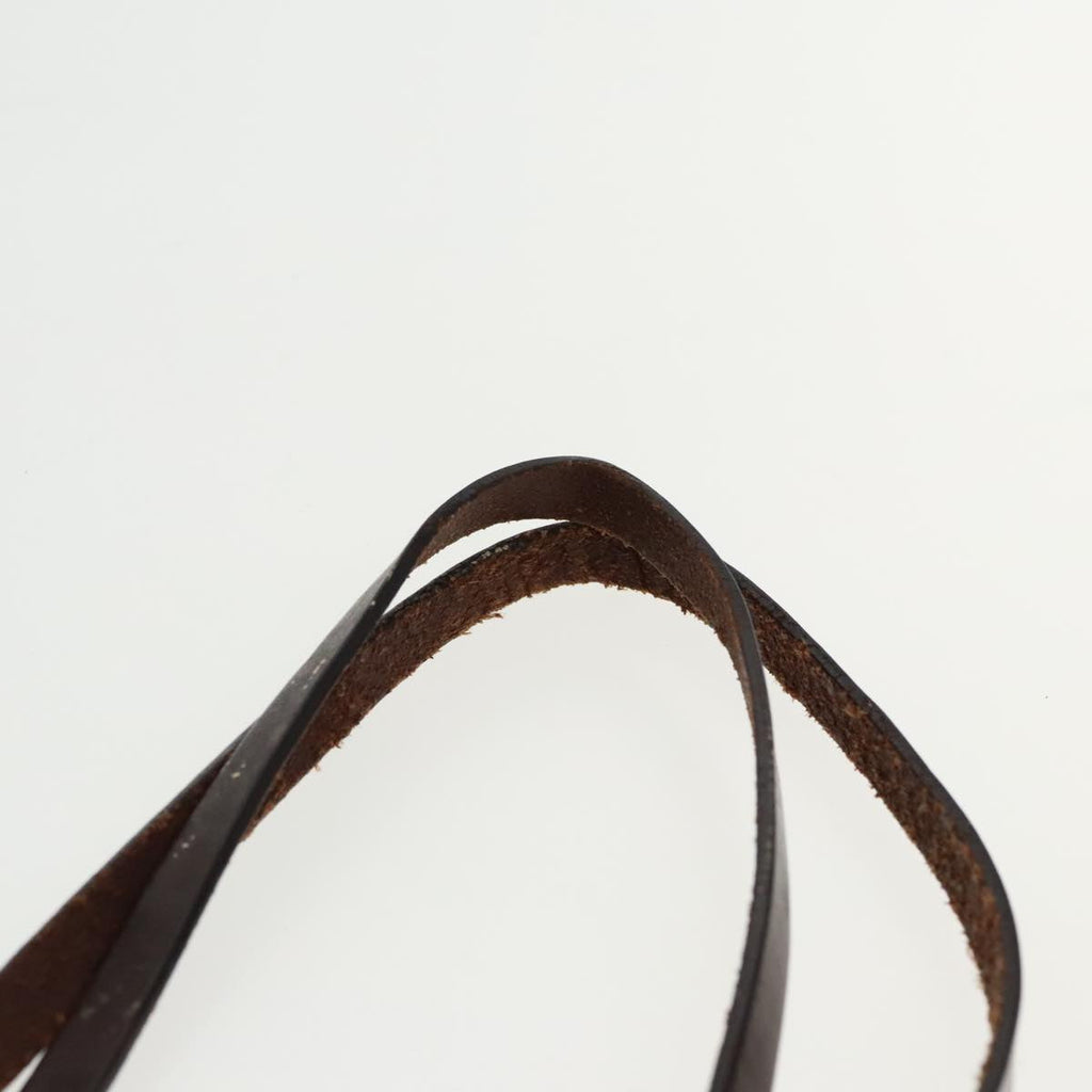FENDI Hand Bag Canvas Leather Beige Brown Silver ti2134