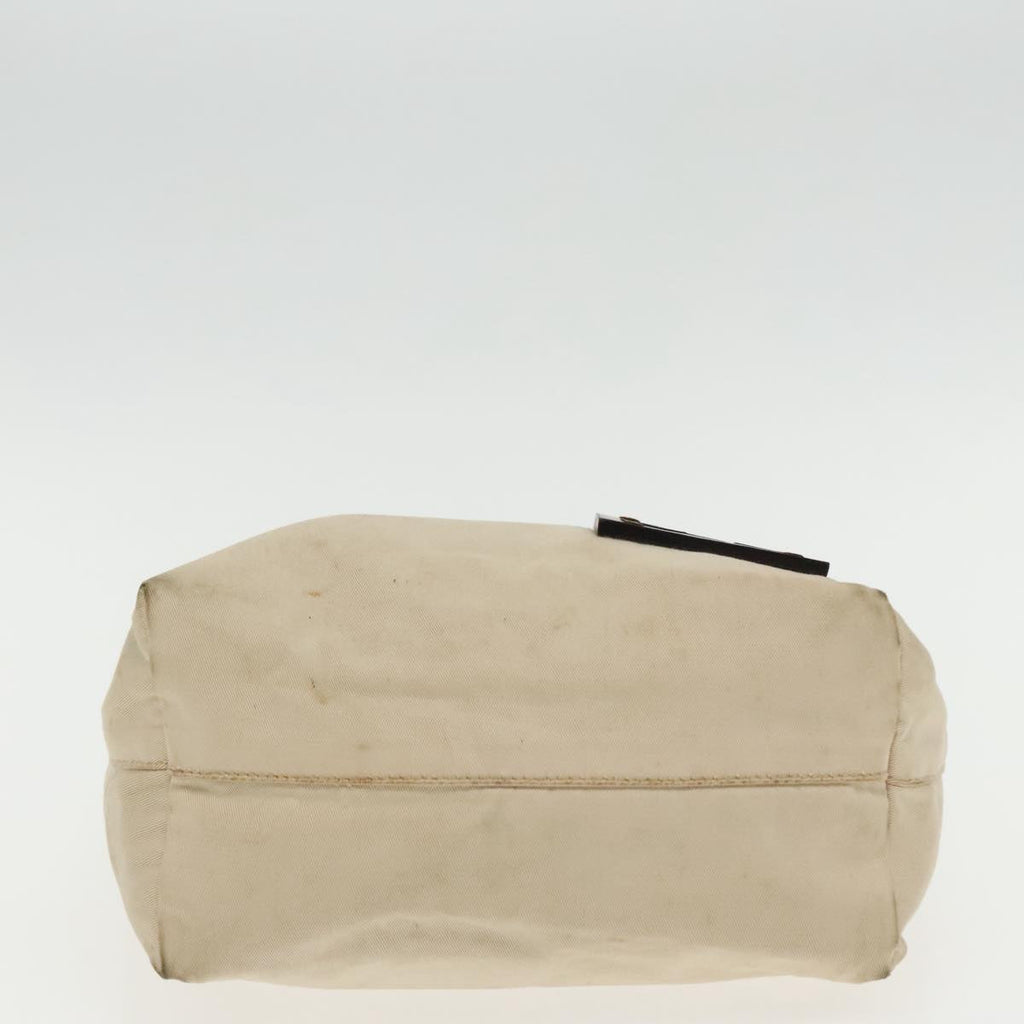 FENDI Hand Bag Canvas Leather Beige Brown Silver ti2134