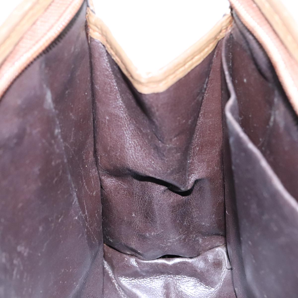 FENDI Zucchino Canvas Clutch Bag Brown Gold ti2135