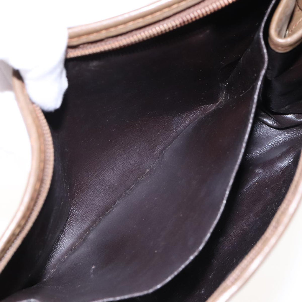 FENDI Zucchino Canvas Clutch Bag Brown Gold ti2135