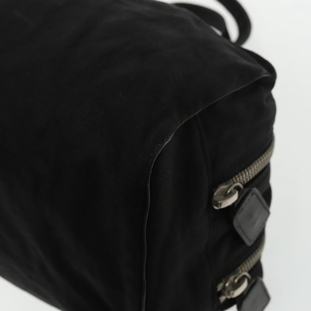 FENDI Hand Bag Cotton Nylon Black Silver ti2136