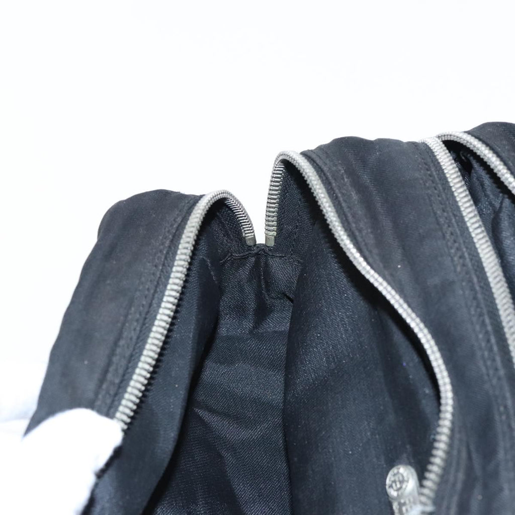 FENDI Hand Bag Cotton Nylon Black Silver ti2136