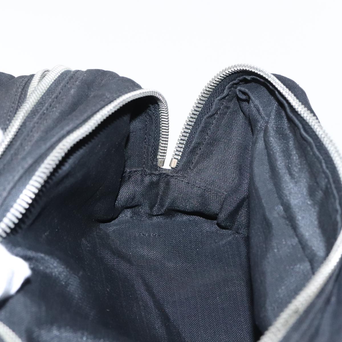 FENDI Hand Bag Cotton Nylon Black Silver ti2136
