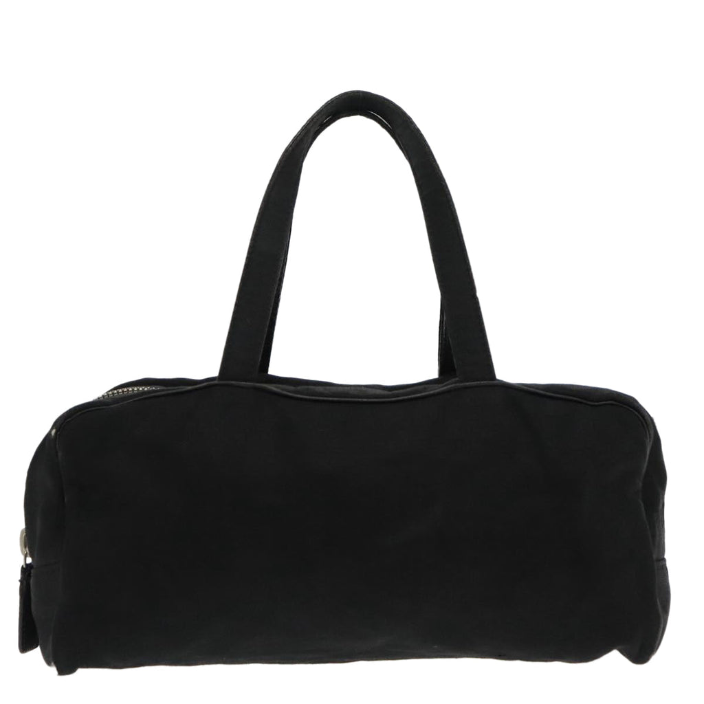 FENDI Hand Bag Cotton Nylon Black Silver ti2136