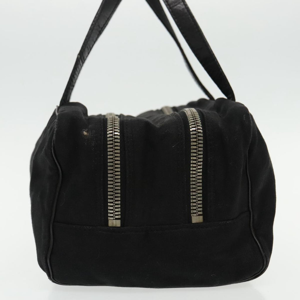 FENDI Hand Bag Cotton Nylon Black Silver ti2136