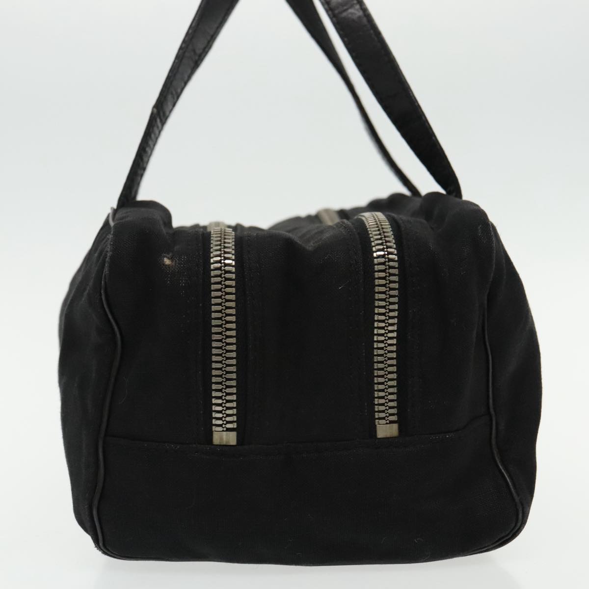 FENDI Hand Bag Cotton Nylon Black Silver ti2136