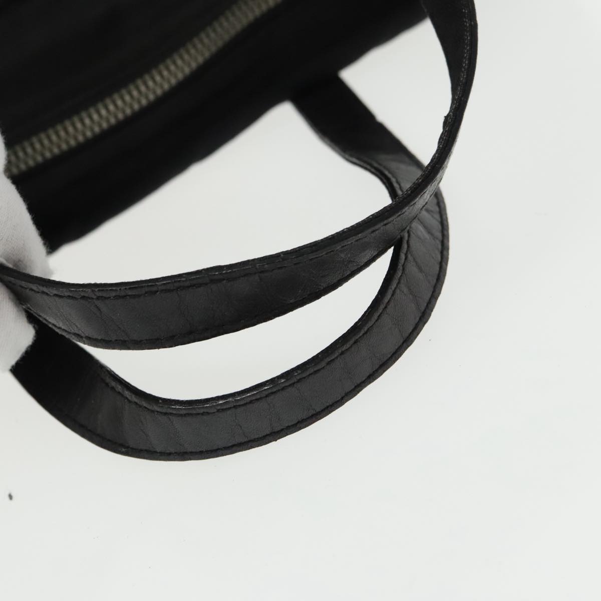 FENDI Hand Bag Cotton Nylon Black Silver ti2136