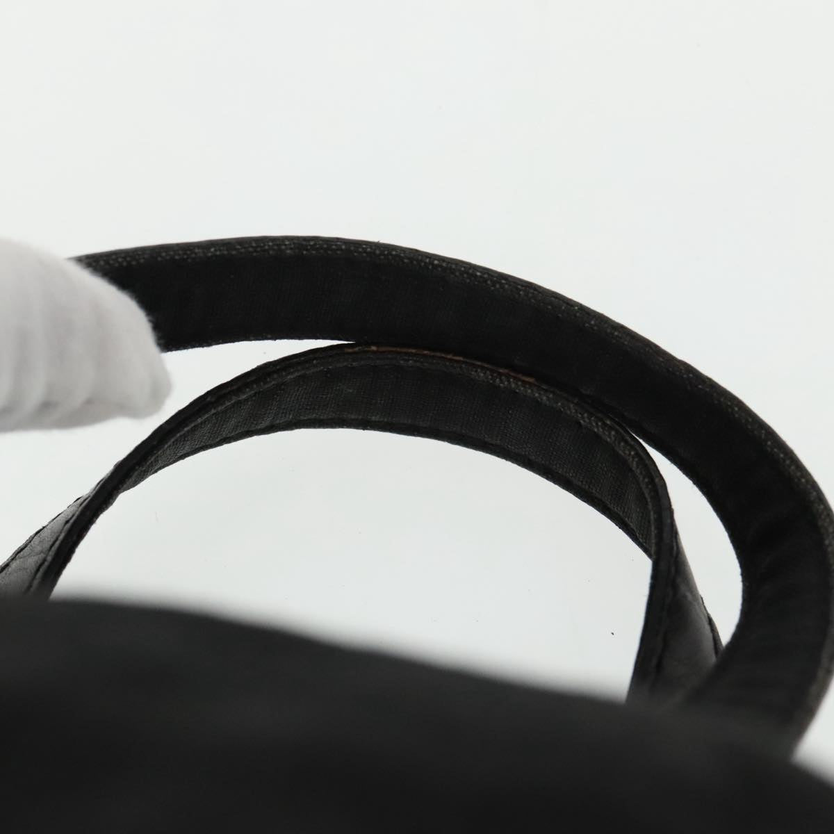 FENDI Hand Bag Cotton Nylon Black Silver ti2136
