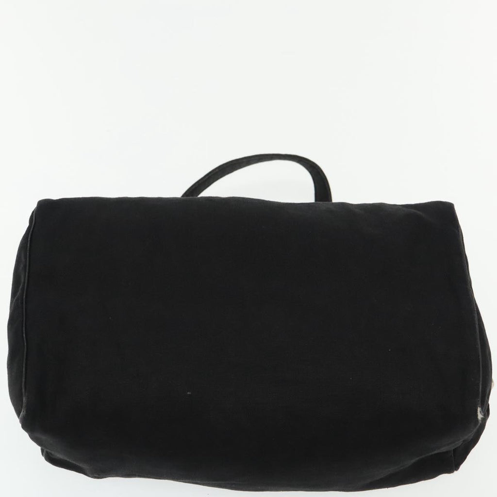 FENDI Hand Bag Cotton Nylon Black Silver ti2136