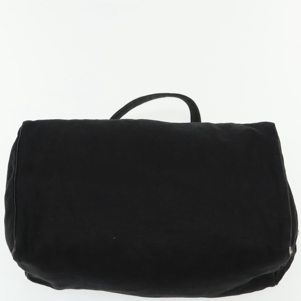 FENDI Hand Bag Cotton Nylon Black Silver ti2136