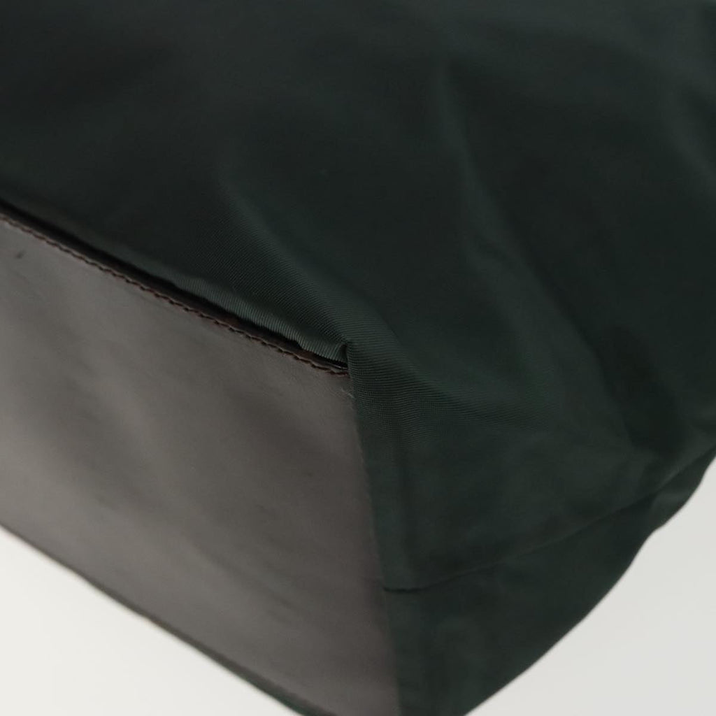 FENDI Hand Bag Nylon Khaki Brown Silver ti2137