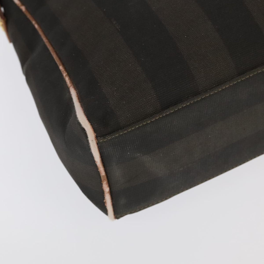 FENDI Pecan Canvas Boston Bag Brown Black Gold ti2145