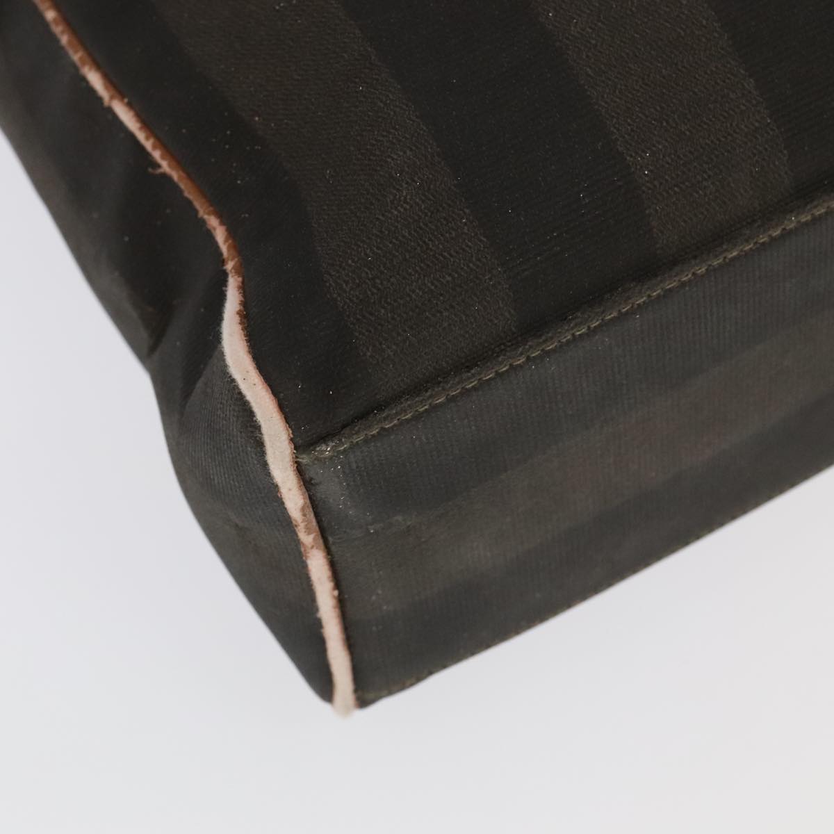 FENDI Pecan Canvas Boston Bag Brown Black Gold ti2145