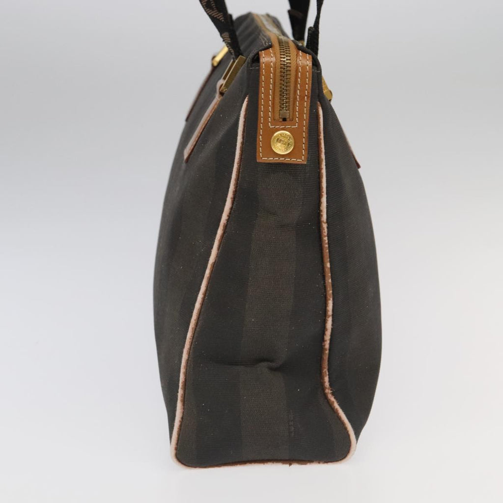 FENDI Pecan Canvas Boston Bag Brown Black Gold ti2145
