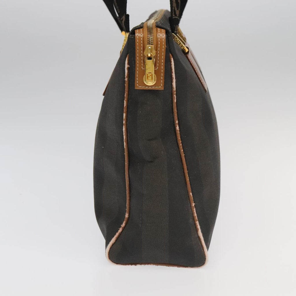 FENDI Pecan Canvas Boston Bag Brown Black Gold ti2145