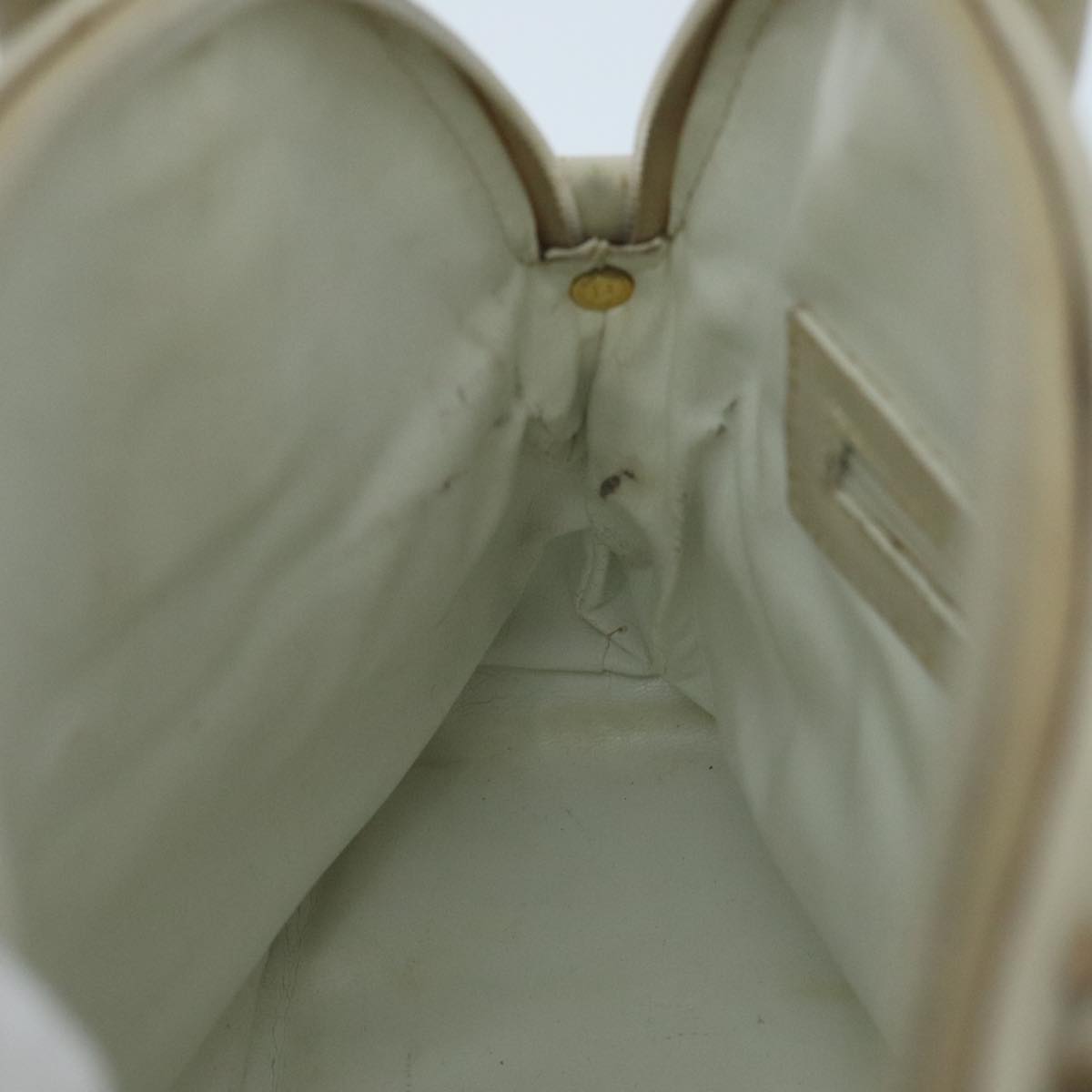 FENDI Hand Bag Leather White Brown ti2186