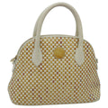 FENDI Hand Bag Leather White Brown ti2186