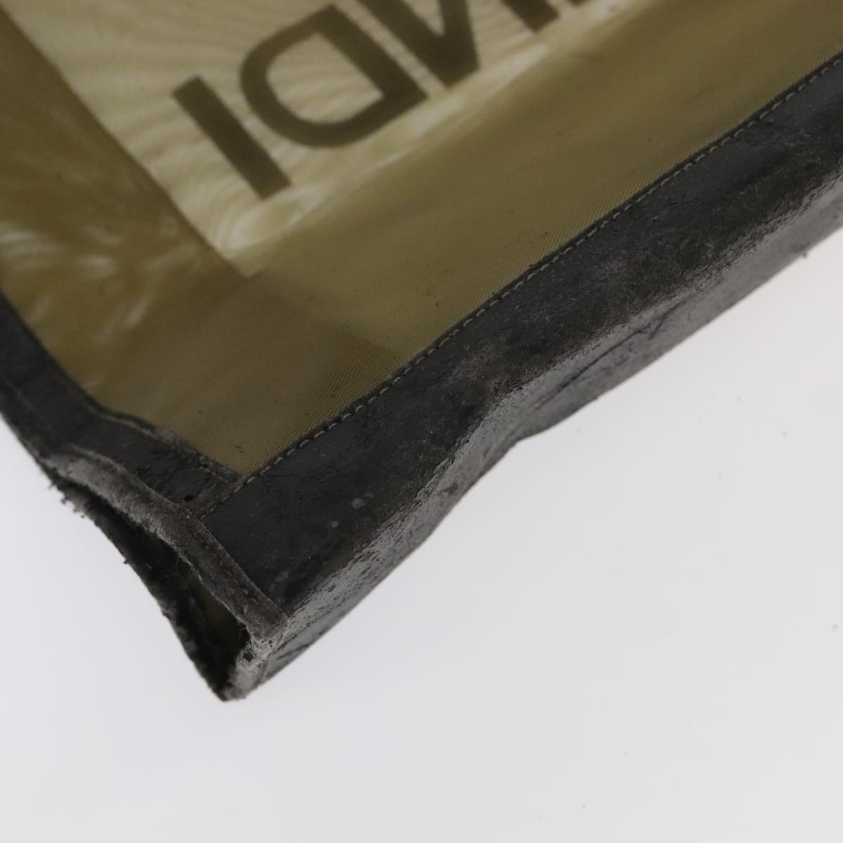 FENDI Tote Bag Nylon Leather Khaki Black Gold ti2229