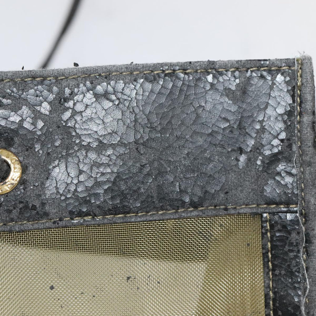 FENDI Tote Bag Nylon Leather Khaki Black Gold ti2229