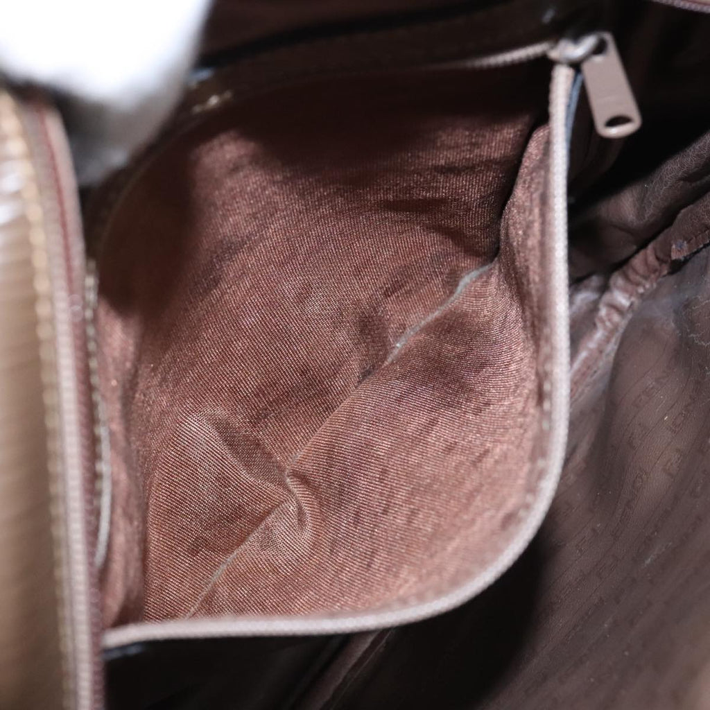 FENDI Zucchino Canvas Shoulder Bag Coated Canvas Brown ti2297