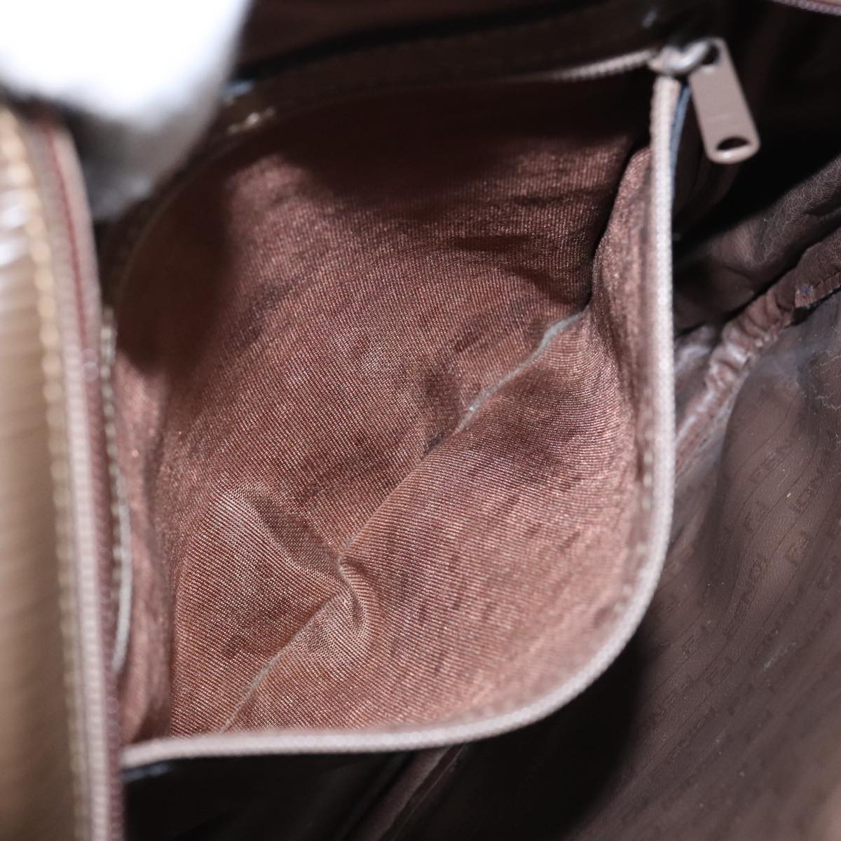FENDI Zucchino Canvas Shoulder Bag Coated Canvas Brown ti2297
