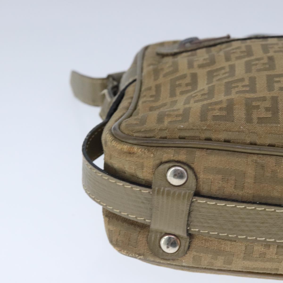 FENDI Zucchino Canvas Shoulder Bag Canvas Brown ti2303