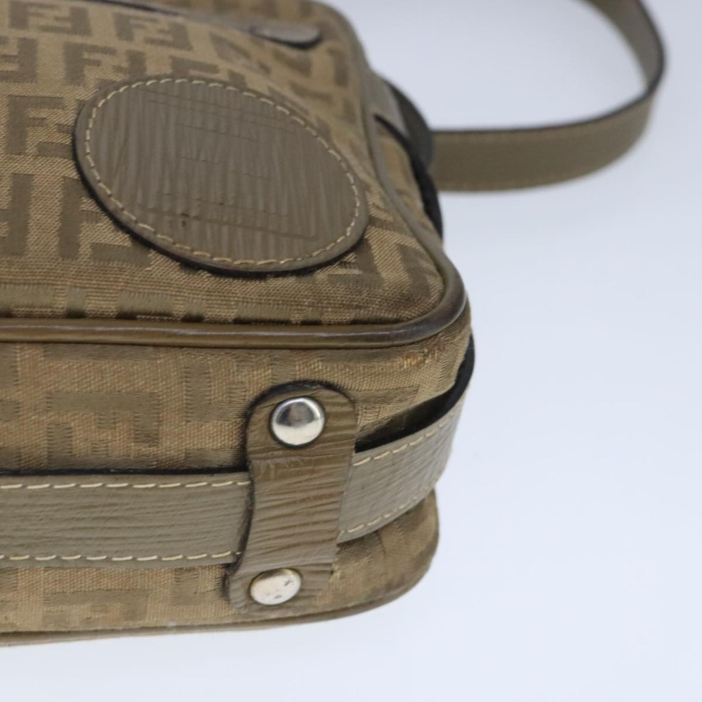 FENDI Zucchino Canvas Shoulder Bag Canvas Brown ti2303