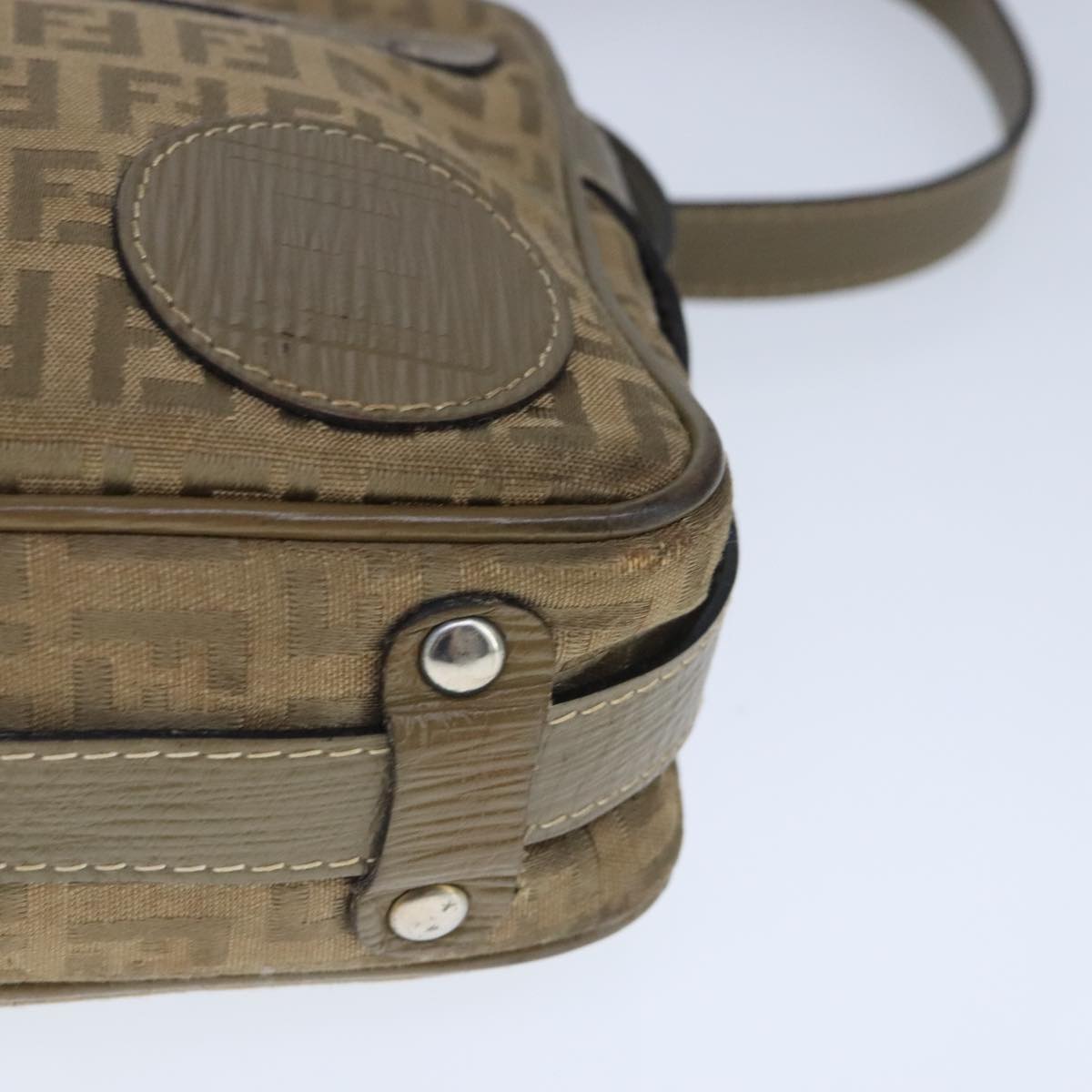 FENDI Zucchino Canvas Shoulder Bag Canvas Brown ti2303
