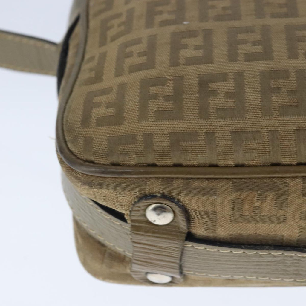 FENDI Zucchino Canvas Shoulder Bag Canvas Brown ti2303