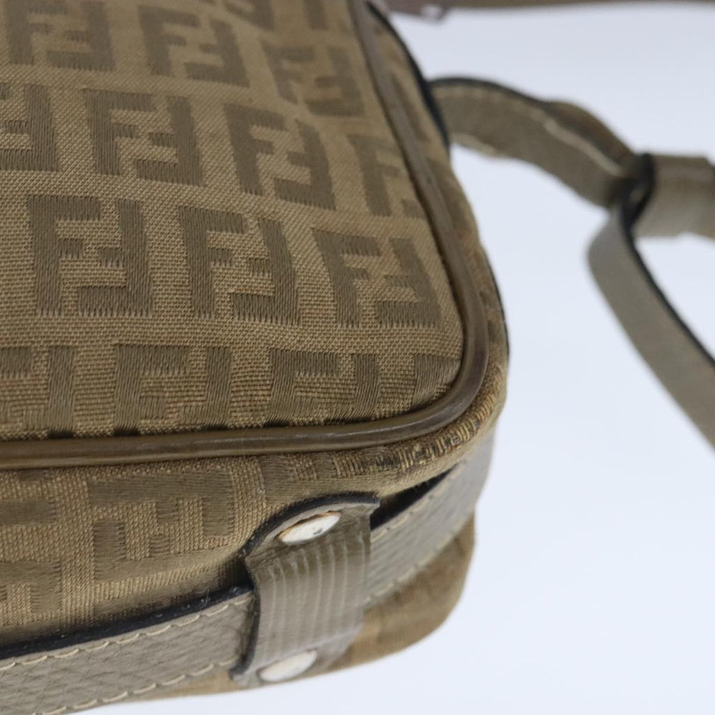 FENDI Zucchino Canvas Shoulder Bag Canvas Brown ti2303