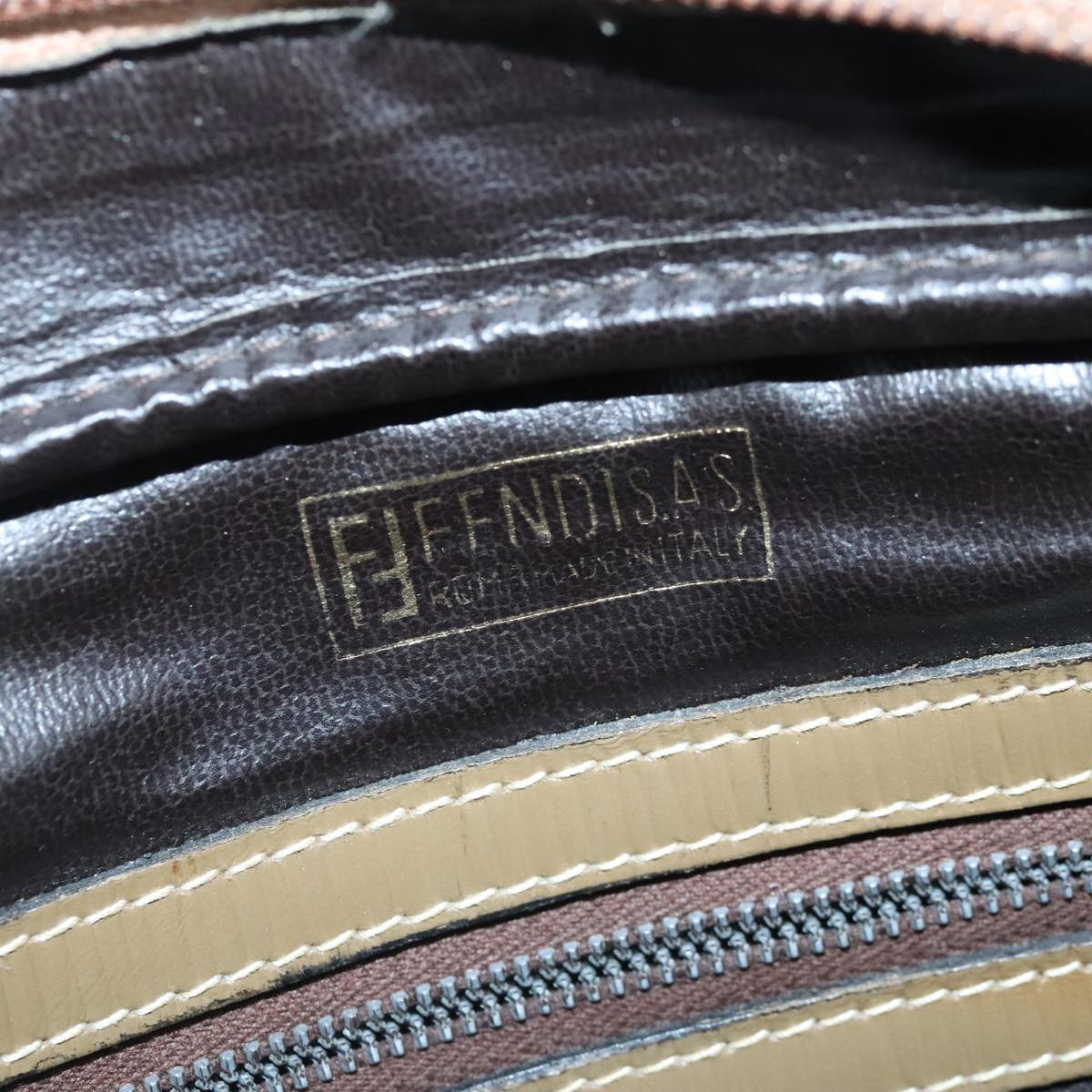 FENDI Zucchino Canvas Shoulder Bag Canvas Brown ti2303