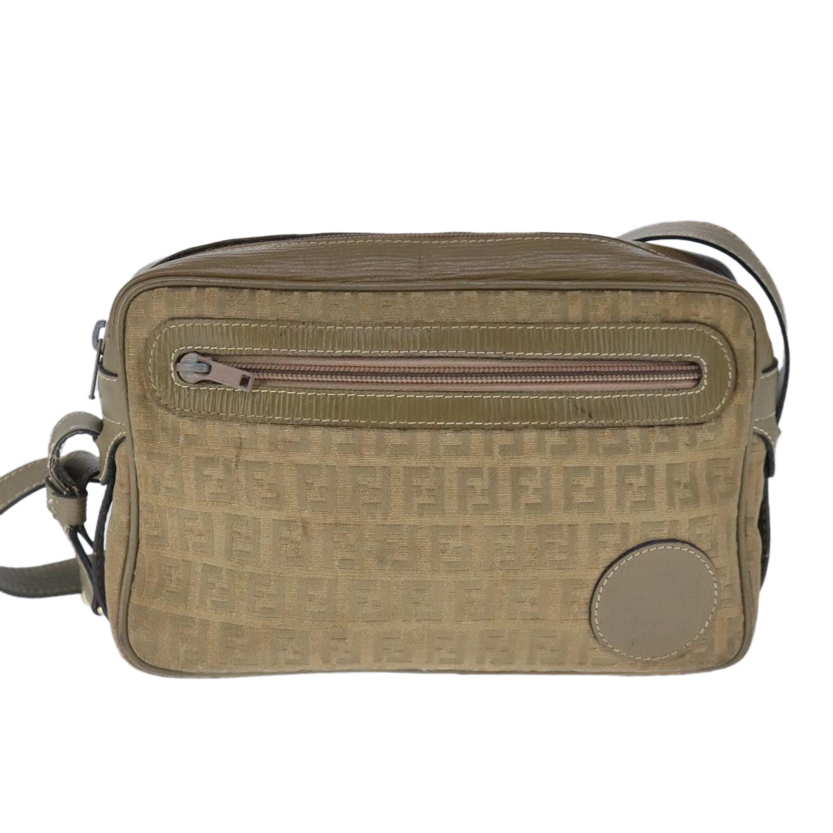 FENDI Zucchino Canvas Shoulder Bag Canvas Brown ti2303