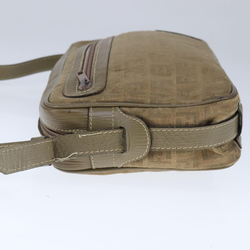 FENDI Zucchino Canvas Shoulder Bag Canvas Brown ti2303