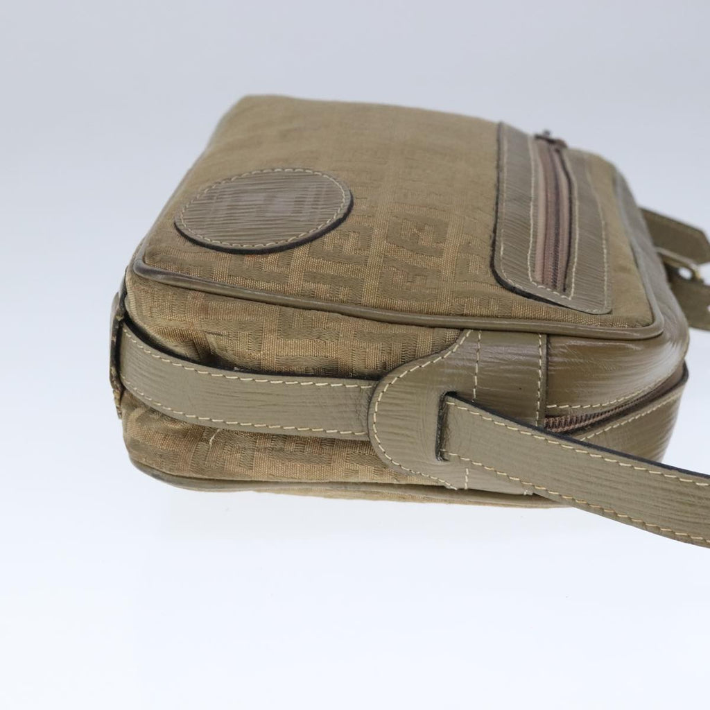 FENDI Zucchino Canvas Shoulder Bag Canvas Brown ti2303